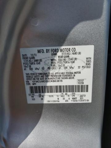 Photo 10 from auction – 2012 FORD ESCAPE LIM with VIN 1FMCU9EG2CKB63815