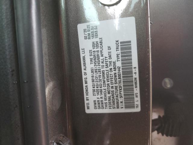 Photo 10 from auction – 2020 HONDA RIDGELINE with VIN 5FPYK3F7XLB007442