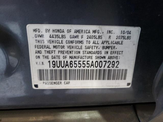 Photo 10 from auction – 2005 ACURA TL with VIN 19UUA65555A007292