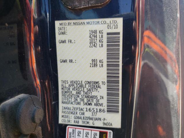 Photo 10 from auction – 2010 NISSAN ALTIMA S with VIN 1N4AL2EP3AC165186