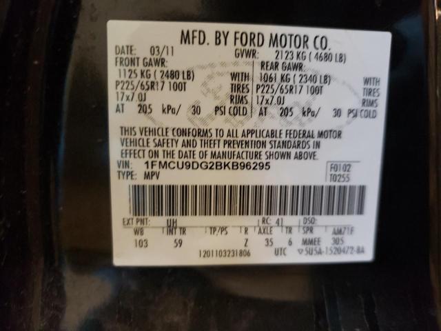 Photo 10 from auction – 2011 FORD ESCAPE XLT with VIN 1FMCU9DG2BKB96295