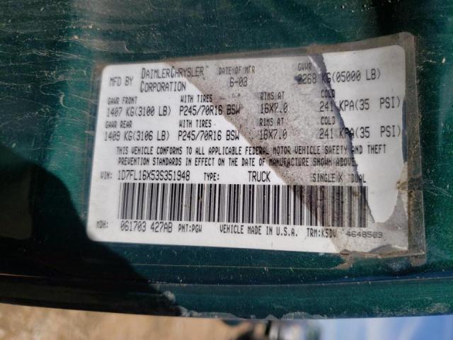 Foto 10 de la subasta – 2003 DODGE DAKOTA SXT con VIN 1D7FL16X53S351948