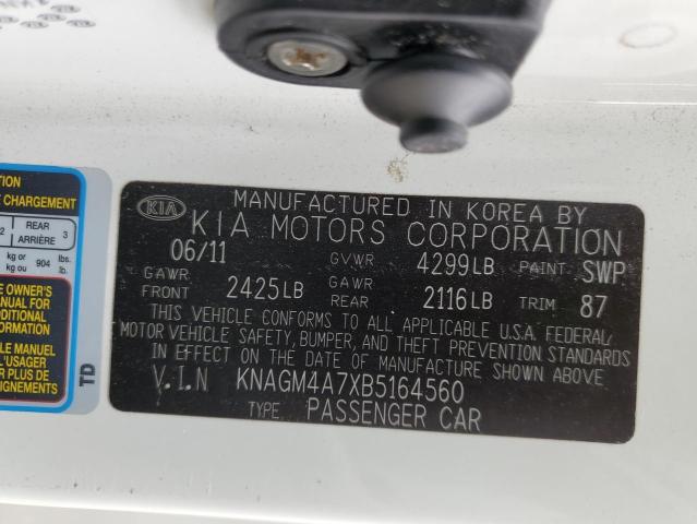 Photo 10 from auction – 2011 KIA OPTIMA LX with VIN KNAGM4A7XB5164560
