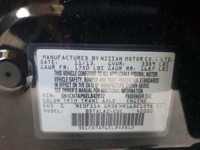 Photo 10 from auction – 2014 NISSAN VERSA S with VIN 3N1CN7AP6EL842812