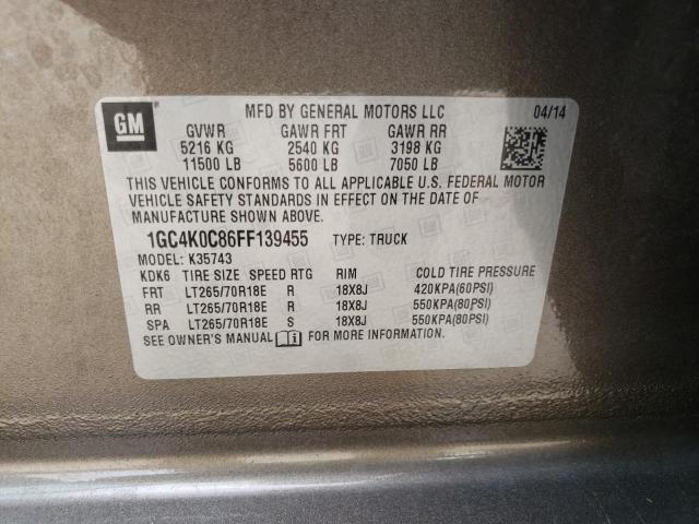 Photo 10 from auction – 2015 CHEVROLET 3500 with VIN 1GC4K0C86FF139455