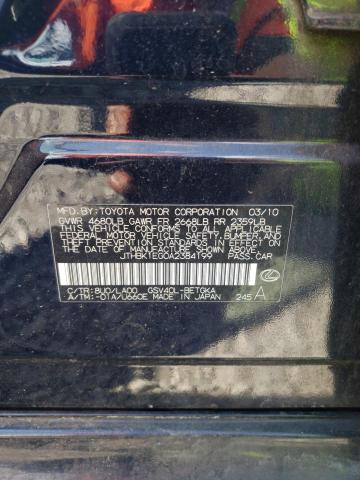 Photo 10 from auction – 2010 LEXUS ES 350 with VIN JTHBK1EG0A2384199