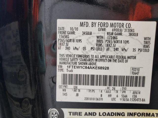 Photo 10 from auction – 2010 FORD F150 SUPER with VIN 1FTEW1C84AKE68928