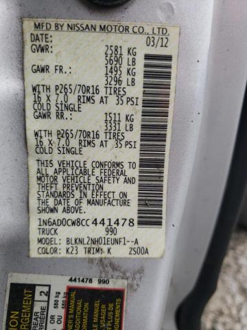 Photo 10 from auction – 2012 NISSAN FRONTIER S with VIN 1N6AD0CW8CC441478