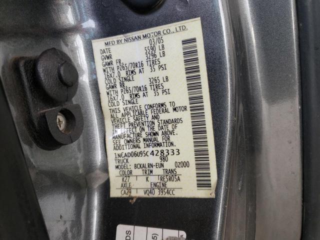 Photo 10 from auction – 2005 NISSAN FRONTIER K with VIN 1N6AD06U95C428333
