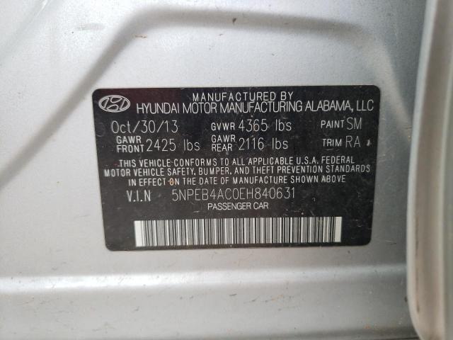 Photo 10 from auction – 2014 HYUNDAI SONATA GLS with VIN 5NPEB4AC0EH840631