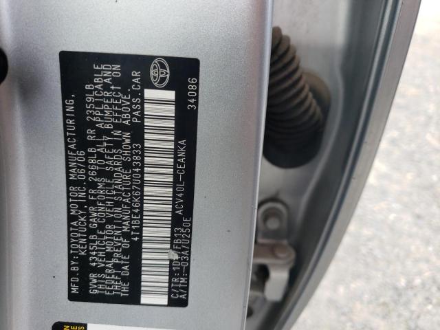 Photo 10 from auction – 2007 TOYOTA CAMRY CE with VIN 4T1BE46K67U043833