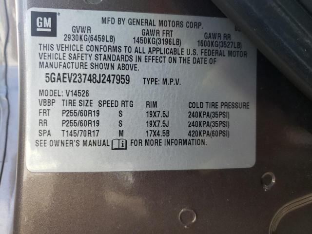 Photo 10 from auction – 2008 BUICK ENCLAVE CX with VIN 5GAEV23748J247959