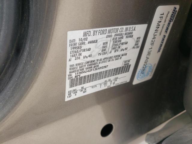 Photo 10 from auction – 2003 FORD EXCURSION with VIN 1FMNU42F13EA92287