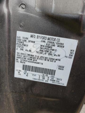 Photo 10 from auction – 2005 FORD F150 with VIN 1FTPX14555NA68116