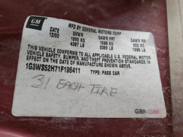 Photo 10 from auction – 2001 OLDSMOBILE INTRIGUE G with VIN 1G3WS52H71F196411