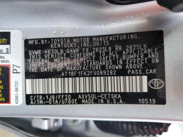 Photo 10 from auction – 2015 TOYOTA CAMRY LE with VIN 4T1BF1FK2FU089282
