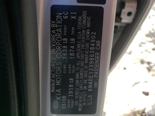 Photo 10 from auction – 2008 KIA RIO BASE with VIN KNADE123986384902