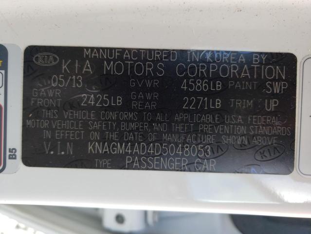 Photo 10 from auction – 2013 KIA OPTIMA HYB with VIN KNAGM4AD4D5048053