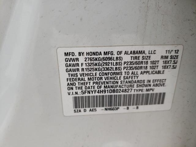 Photo 10 from auction – 2013 HONDA PILOT TOUR with VIN 5FNYF4H91DB024827