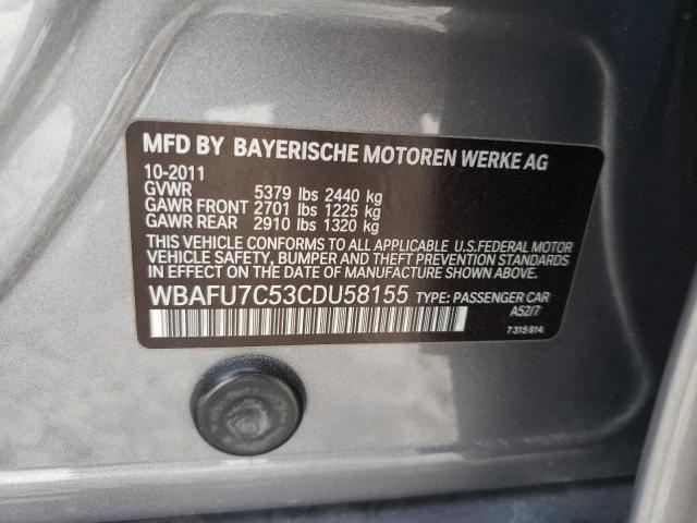 Photo 10 from auction – 2012 BMW 535 XI with VIN WBAFU7C53CDU58155