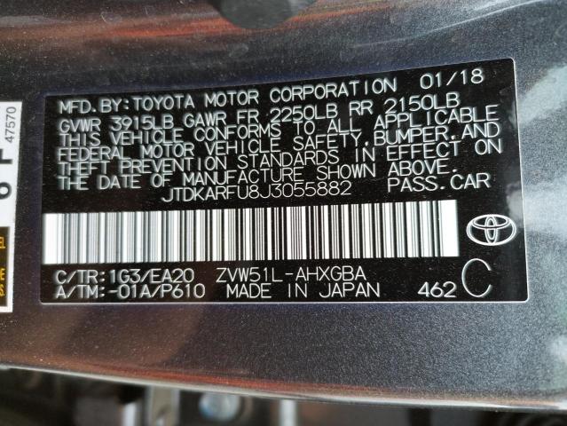 Photo 10 from auction – 2018 TOYOTA PRIUS with VIN JTDKARFU8J3055882