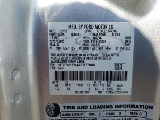 Photo 10 from auction – 2010 FORD F150 SUPER with VIN 1FTFW1EV4AFB77006