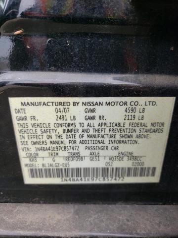 Photo 10 from auction – 2007 NISSAN MAXIMA SE with VIN 1N4BA41E97C857472