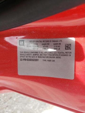 Photo 10 from auction – 2014 CHEVROLET CAMARO LT with VIN 2G1FB1E35E9323091