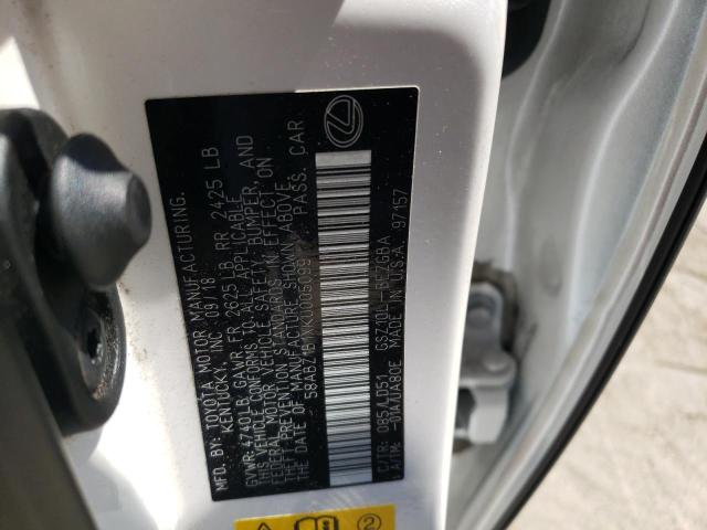 Photo 10 from auction – 2019 LEXUS ES 350 with VIN 58ABZ1B1XKU005099