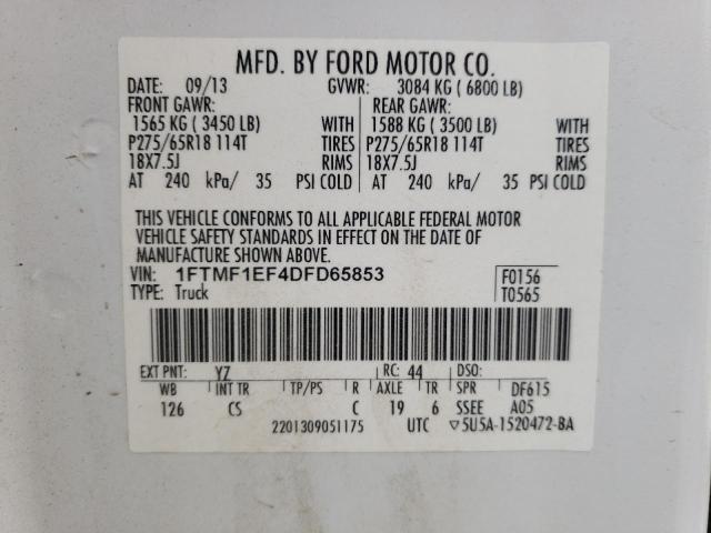 Photo 10 from auction – 2013 FORD F150 with VIN 1FTMF1EF4DFD65853