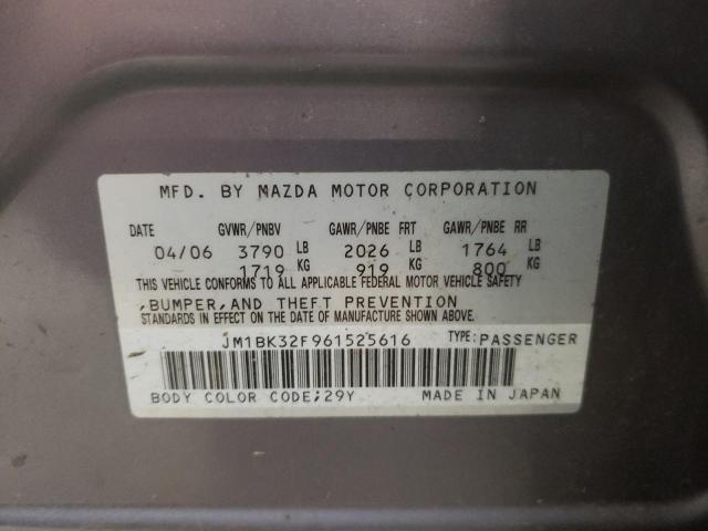 Фото 10 с аукциона – 2006 MAZDA 3 I с VIN JM1BK32F961525616