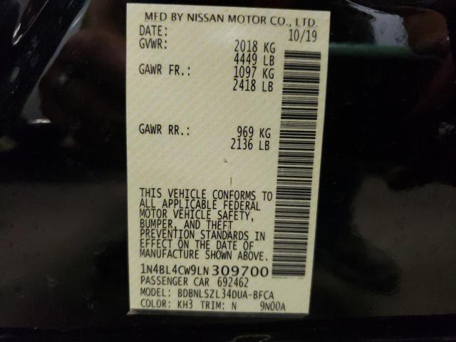 Photo 10 from auction – 2020 NISSAN ALTIMA SR with VIN 1N4BL4CW9LN309700
