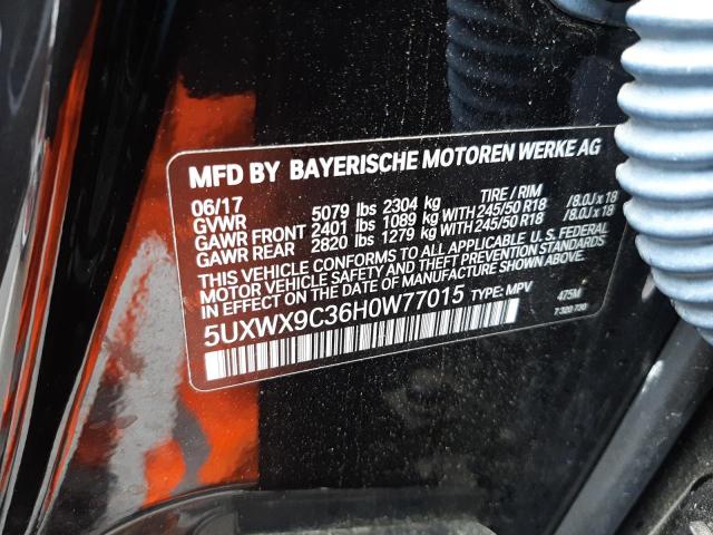 Photo 10 from auction – 2017 BMW X3 XDRIVE2 with VIN 5UXWX9C36H0W77015