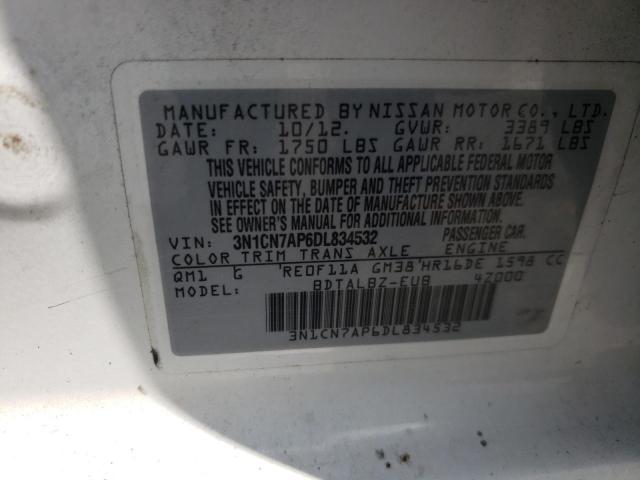 Photo 10 from auction – 2013 NISSAN VERSA S with VIN 3N1CN7AP6DL834532