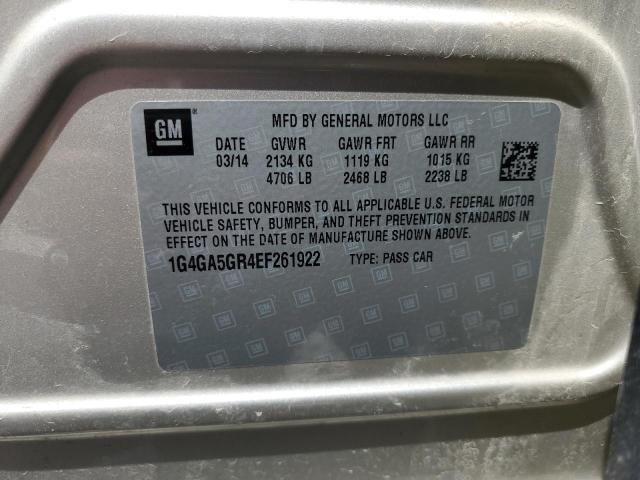 Photo 10 from auction – 2014 BUICK LACROSSE with VIN 1G4GA5GR4EF261922