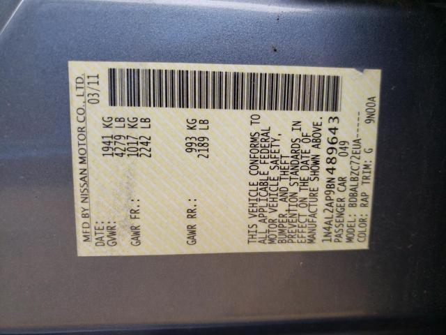 Photo 10 from auction – 2011 NISSAN ALTIMA BAS with VIN 1N4AL2AP9BN489643