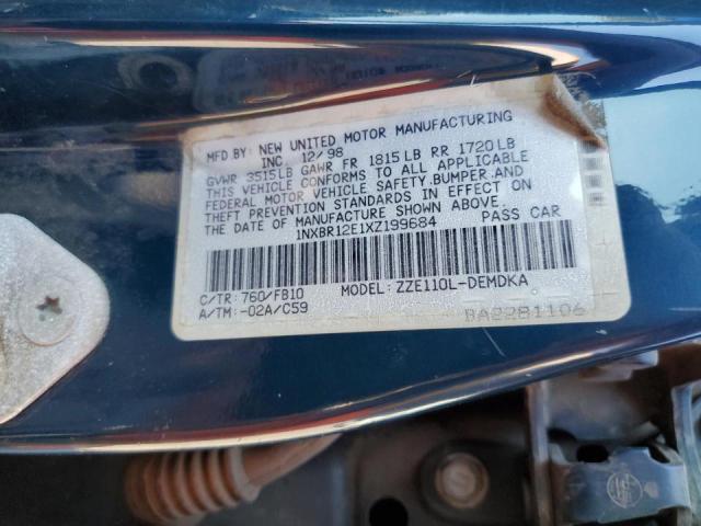 Photo 10 from auction – 1999 TOYOTA COROLLA with VIN 1NXBR12E1XZ199684
