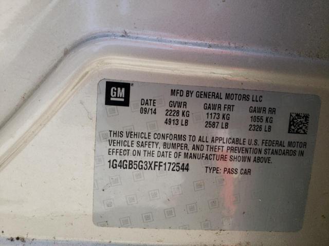Photo 10 from auction – 2015 BUICK LACROSSE with VIN 1G4GB5G3XFF172544