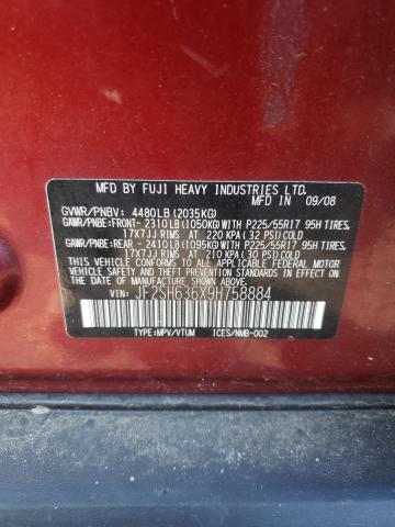 Photo 10 from auction – 2009 SUBARU FORESTER 2 with VIN JF2SH636X9H758884