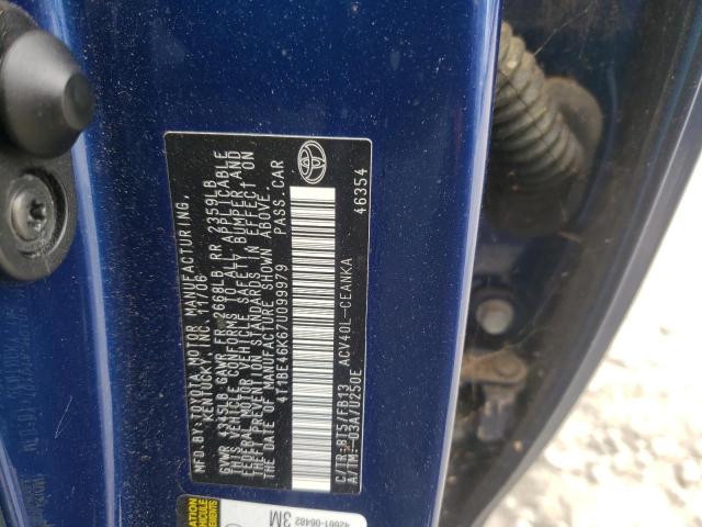 Photo 10 from auction – 2007 TOYOTA CAMRY CE with VIN 4T1BE46K67U099979