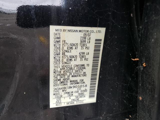 Photo 10 from auction – 2008 INFINITI QX56 with VIN 5N3AA08C58N905058