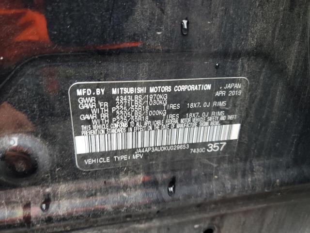 Photo 10 from auction – 2019 MITSUBISHI OUTLANDER with VIN JA4AP3AU0KU029653