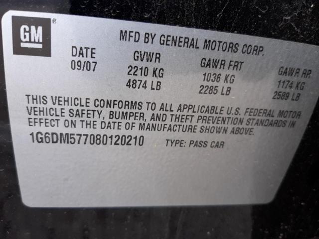 Photo 10 from auction – 2008 CADILLAC CTS with VIN 1G6DM577080120210