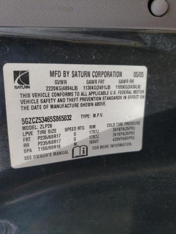 Photo 10 from auction – 2005 SATURN VUE with VIN 5GZCZ53465S865032
