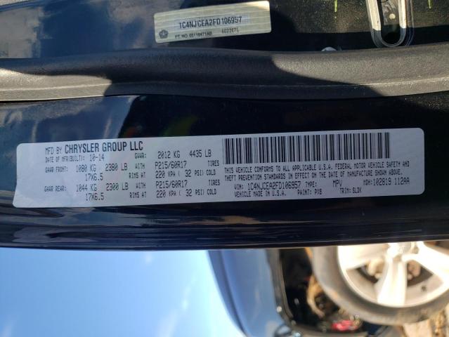Photo 10 from auction – 2015 JEEP COMPASS LA with VIN 1C4NJCEA2FD106957