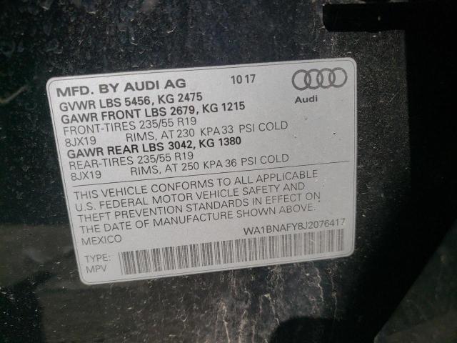 Photo 10 from auction – 2018 AUDI Q5 PREMIUM with VIN WA1BNAFY8J2076417
