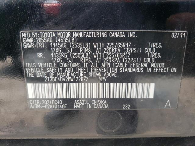 Photo 10 from auction – 2011 TOYOTA RAV4 with VIN 2T3BF4DV2BW122877