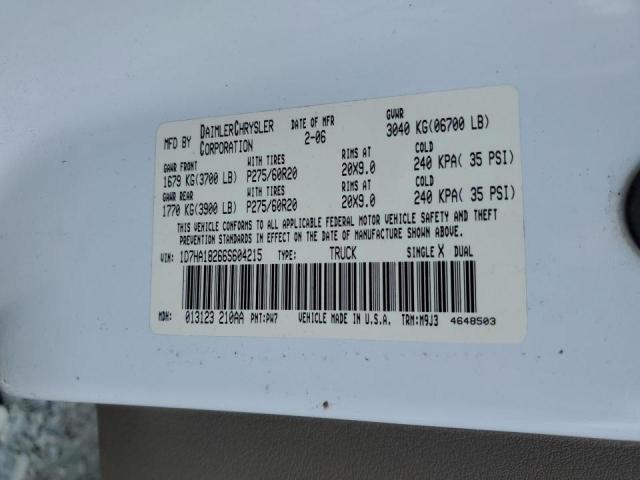 Photo 10 from auction – 2006 DODGE RAM 1500 S with VIN 1D7HA18266S604215