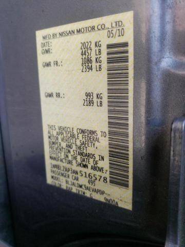 Photo 10 from auction – 2010 NISSAN ALTIMA SR with VIN 1N4BL2AP3AN516578