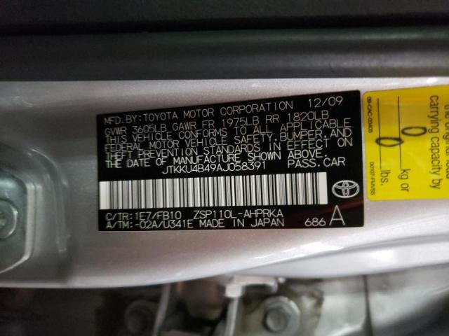 Photo 10 from auction – 2010 TOYOTA SCION XD with VIN JTKKU4B49AJ058391